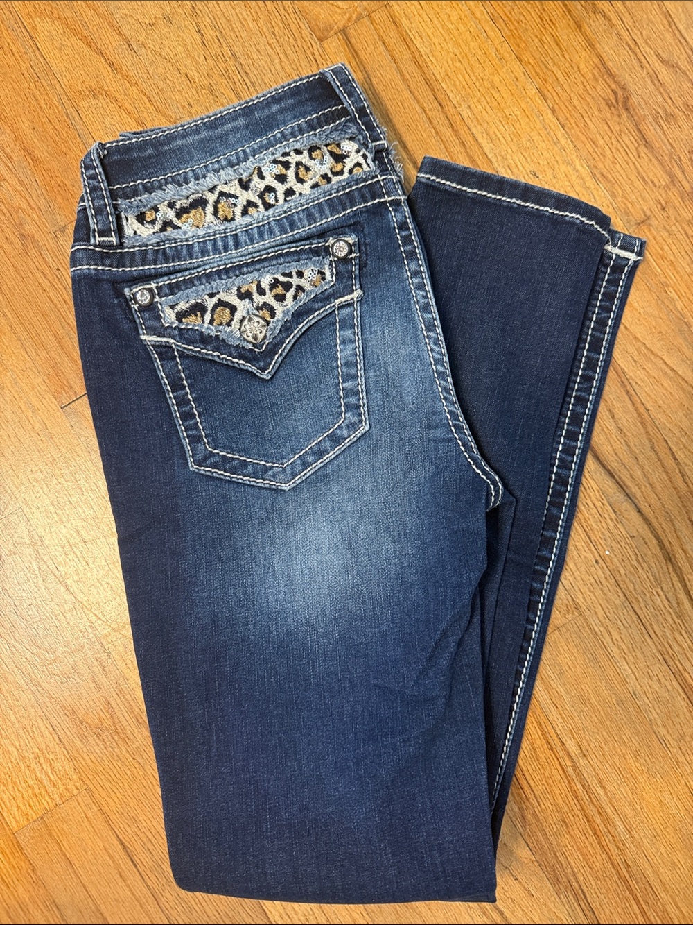 Cheetah/Sparkle Miss Me Jeans 28